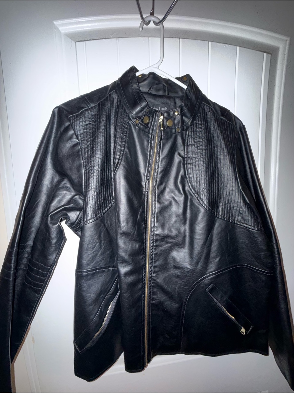 New Look Black Faux Leather Zip Jacket